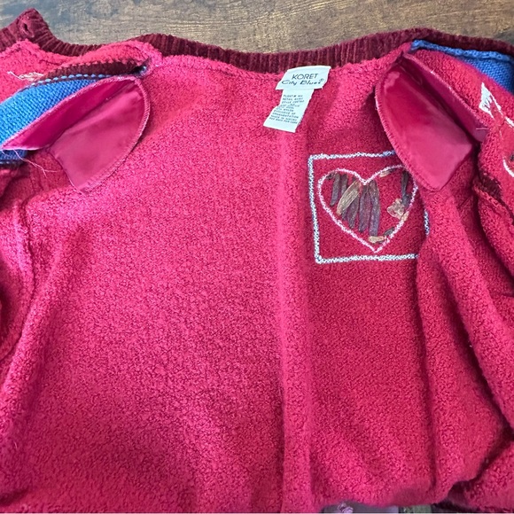 Koret City Blues Vintage wool blend Christmas sweater women’s XL cardigan - Picture 6 of 16